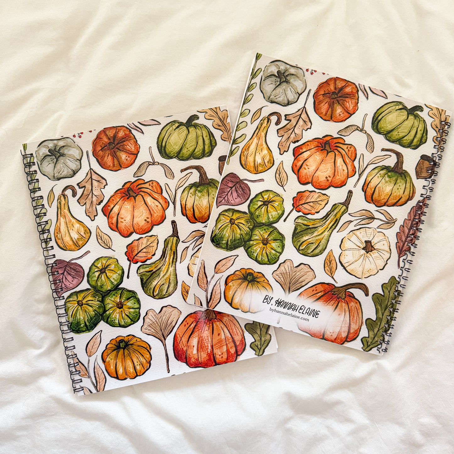 “Pumpkin & Leaves” 8x10 Lined Notebook
