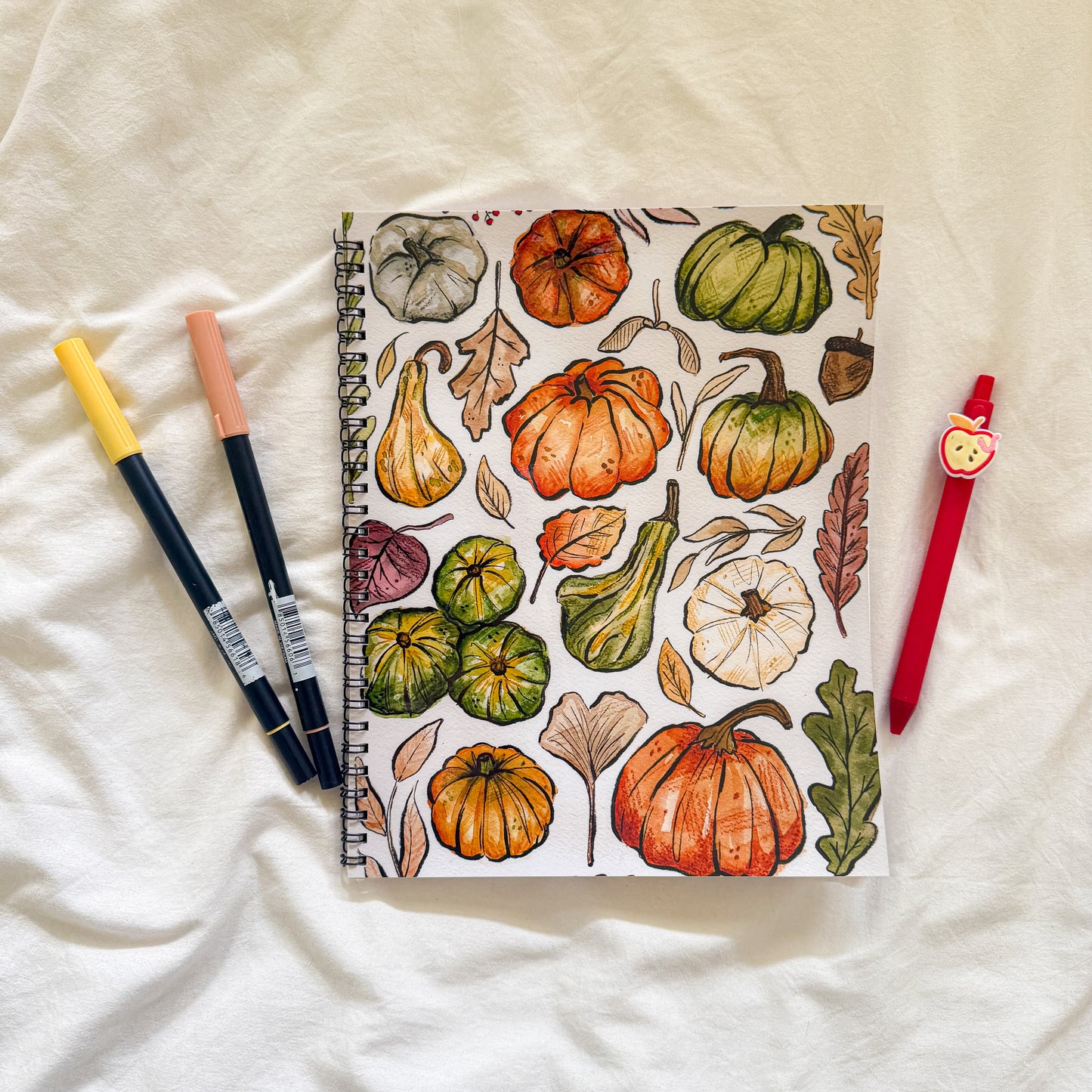 “Pumpkin & Leaves” 8x10 Lined Notebook
