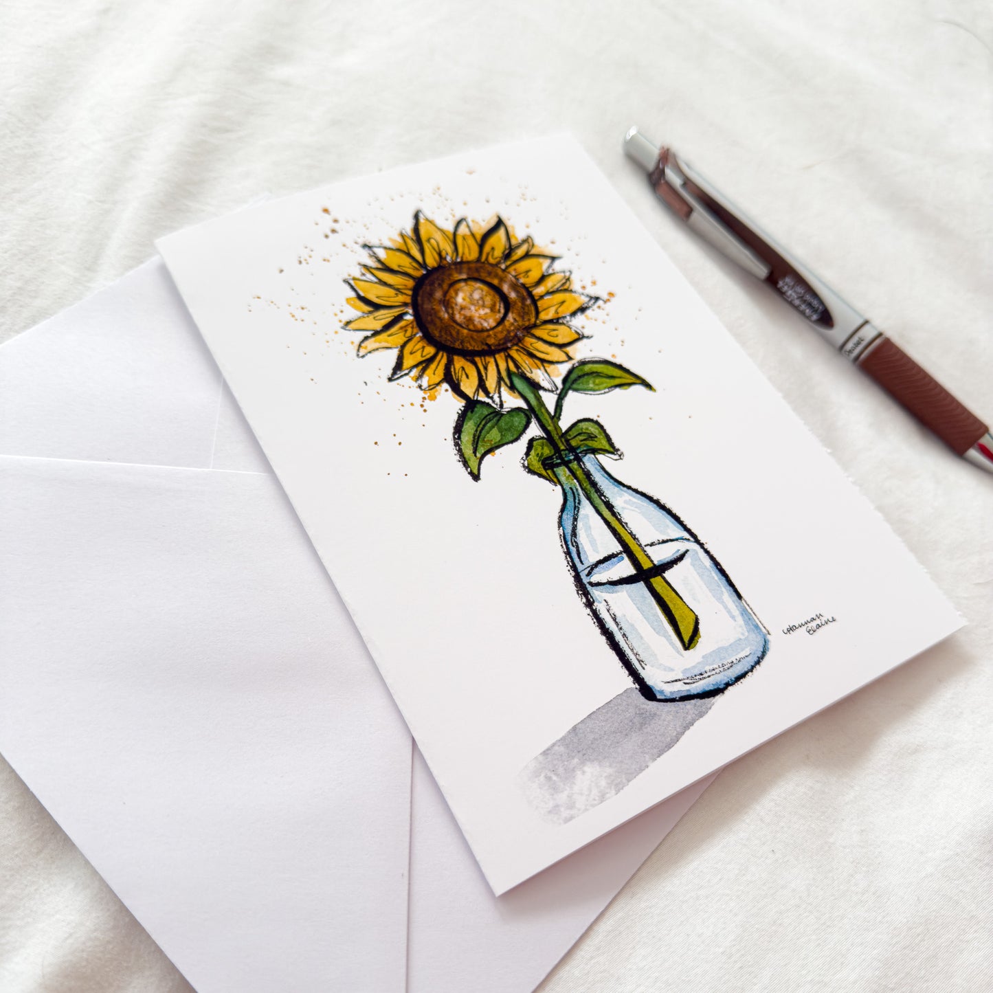 "Sunflower" 5x7 BLANK Greeting Card / Fine Art Print