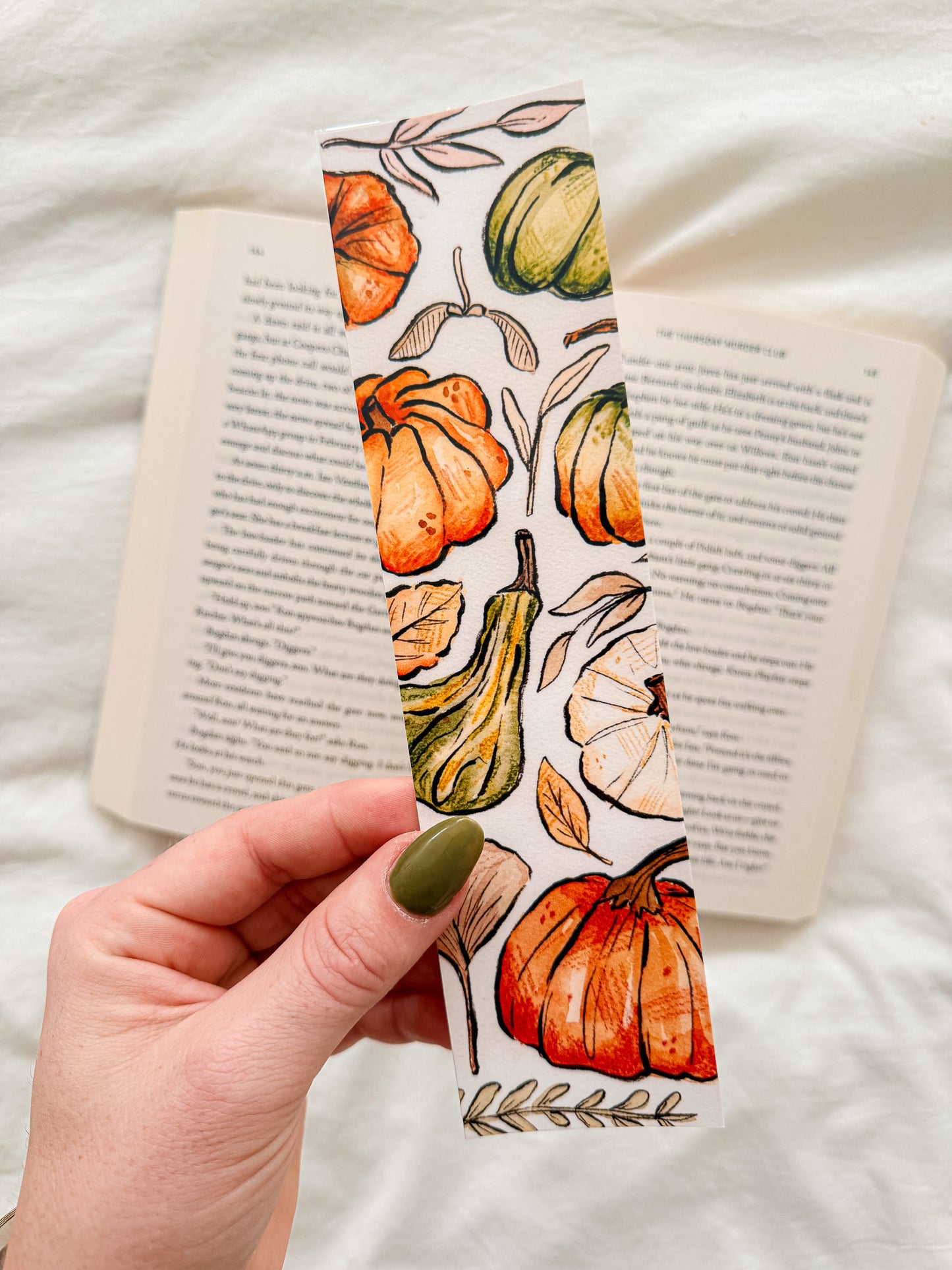 Pumpkin & Leaves Bookmark