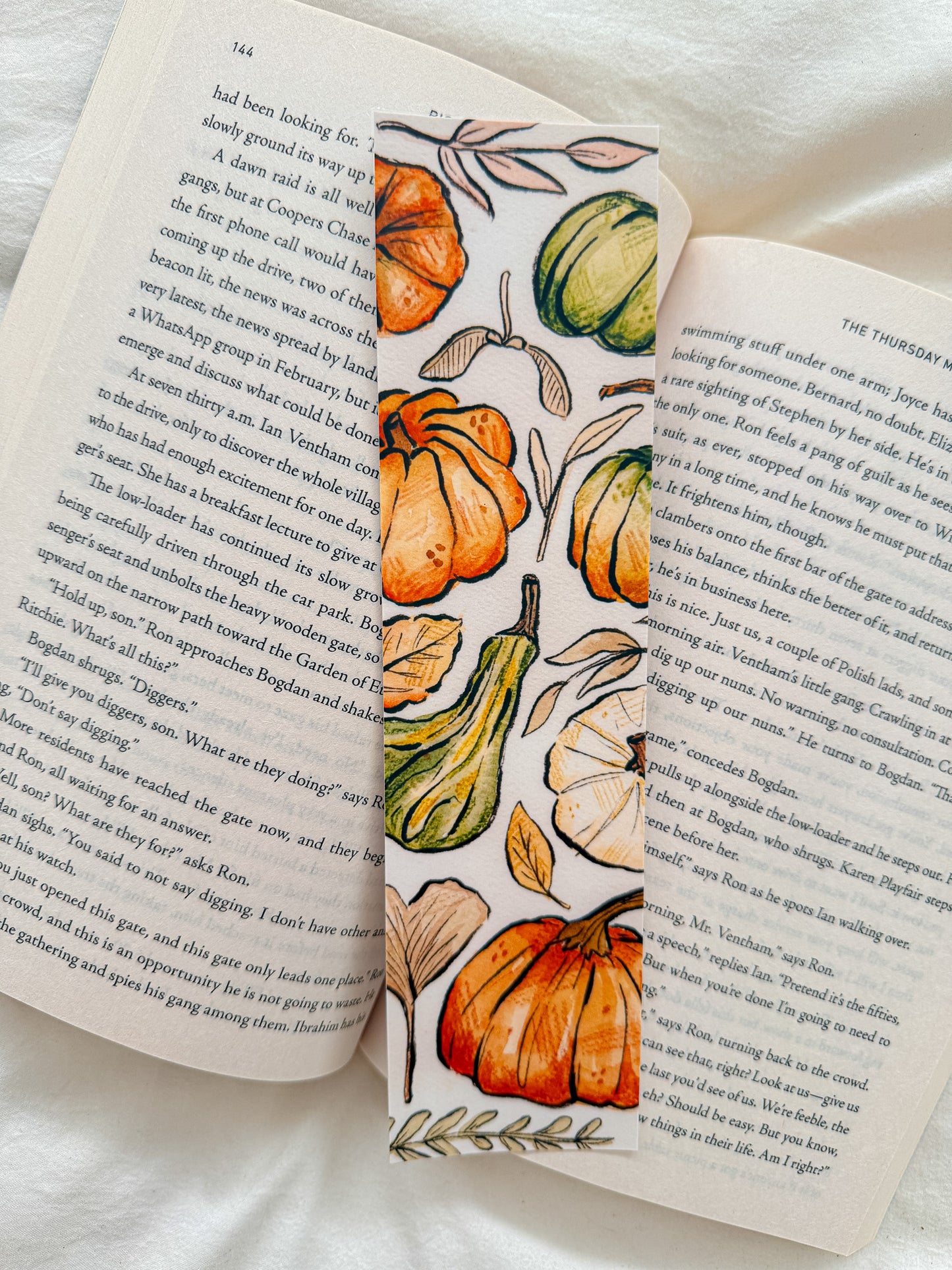 Pumpkin & Leaves Bookmark