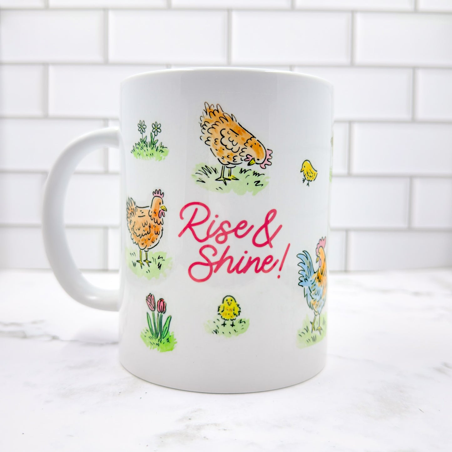 "Rise & Shine!" White Ceramic Mug