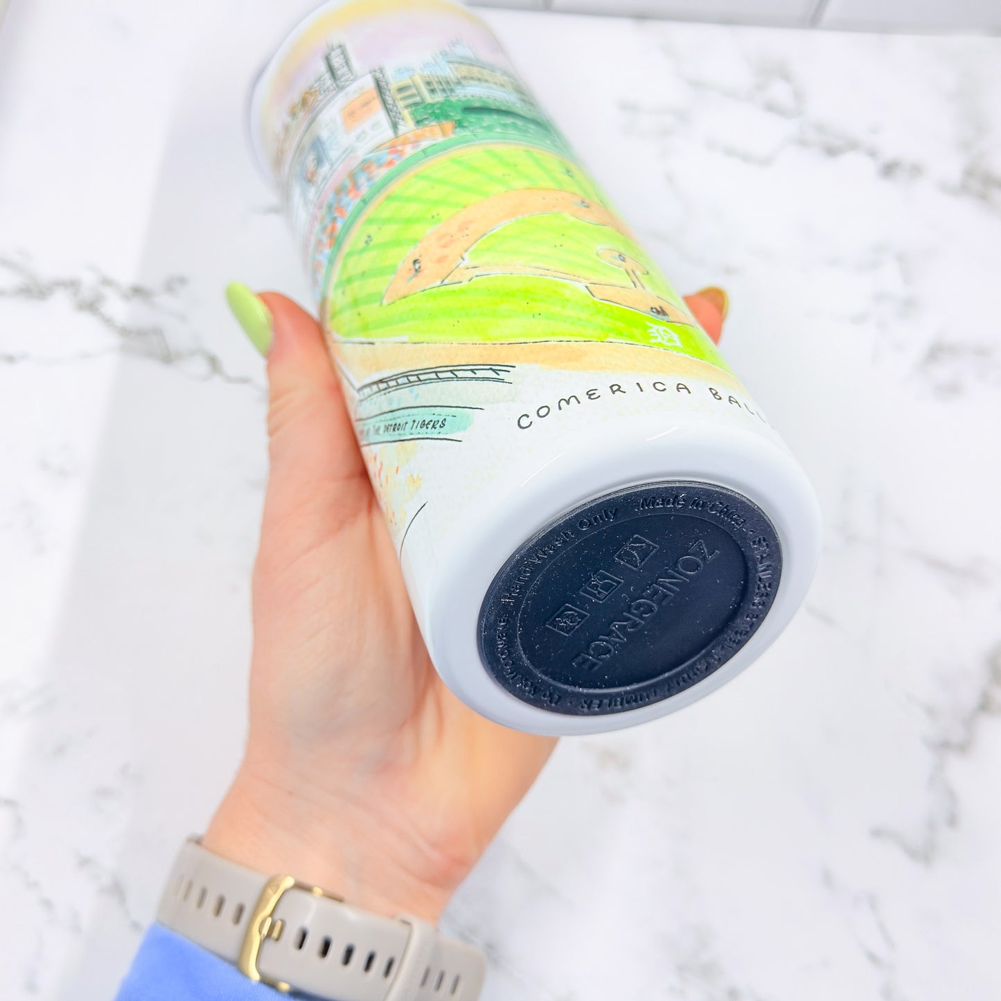 "Comerica Ballpark" 20z Metal Skinny Tumbler w/ Metal Straw