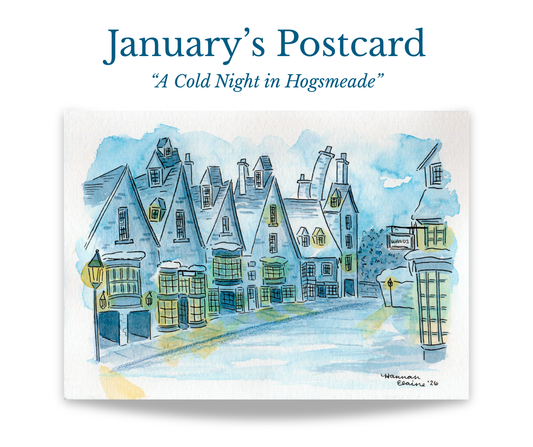 Postcard Pals Club! - A unique watercolor postcard mailed to you every month!