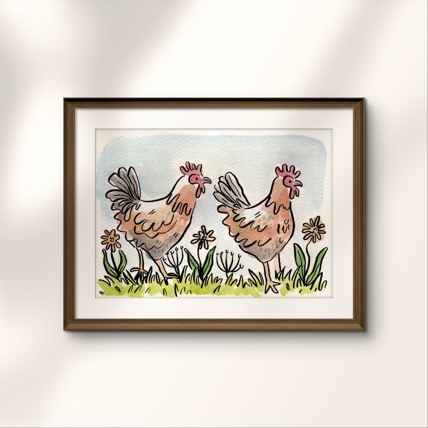 "Inky Chickens" Fine Art Print