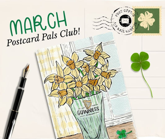 Postcard Pals Club! - A unique watercolor postcard mailed to you every month!