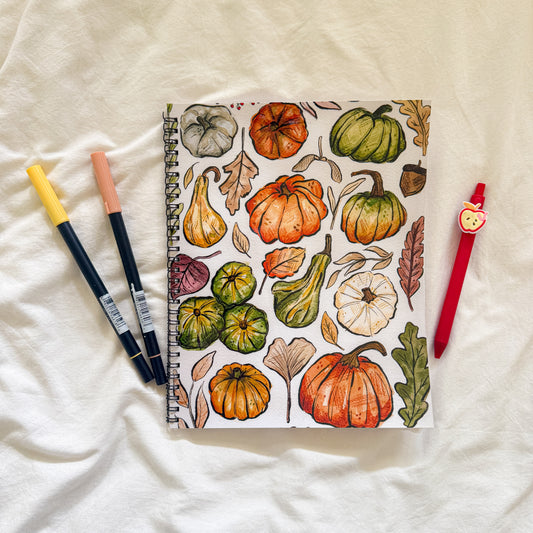 “Pumpkin & Leaves” 8x10 Lined Notebook