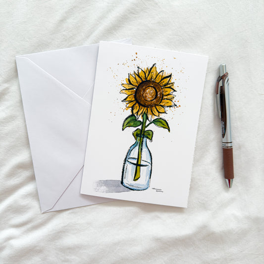 "Sunflower" 5x7 BLANK Greeting Card / Fine Art Print