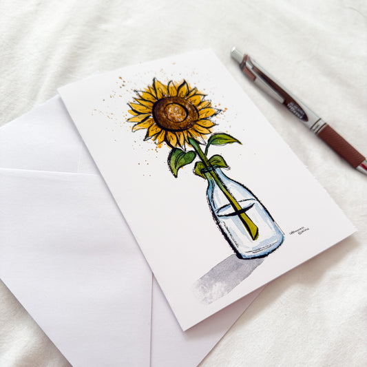 "Sunflower" 5x7 BLANK Greeting Card / Fine Art Print