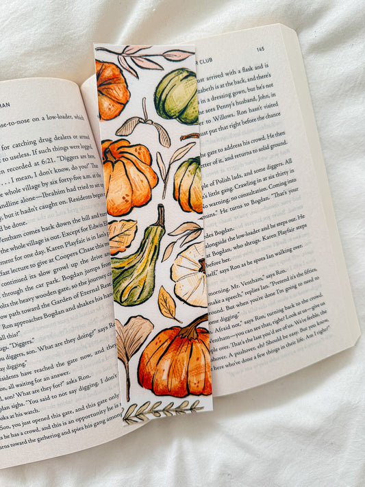 Pumpkin & Leaves Bookmark