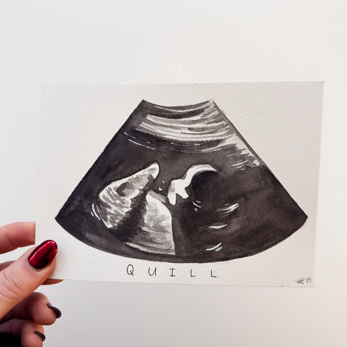 Custom Sonogram Watercolor Painting