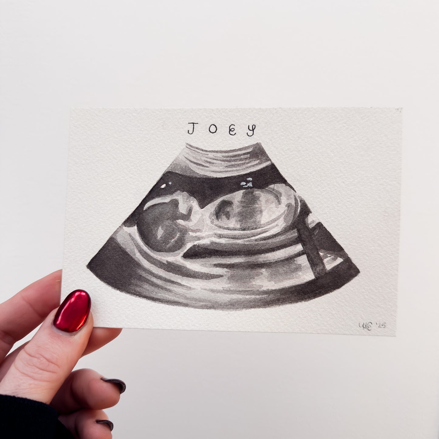 Custom Sonogram Watercolor Painting