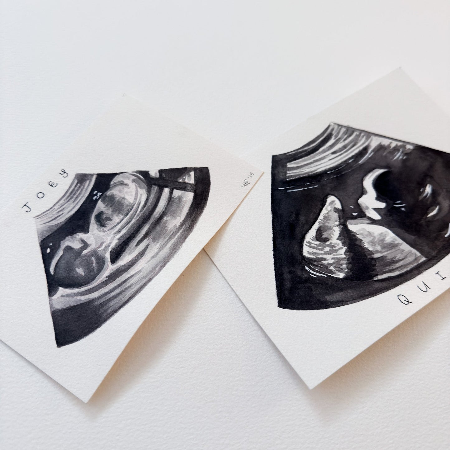 Custom Sonogram Watercolor Painting