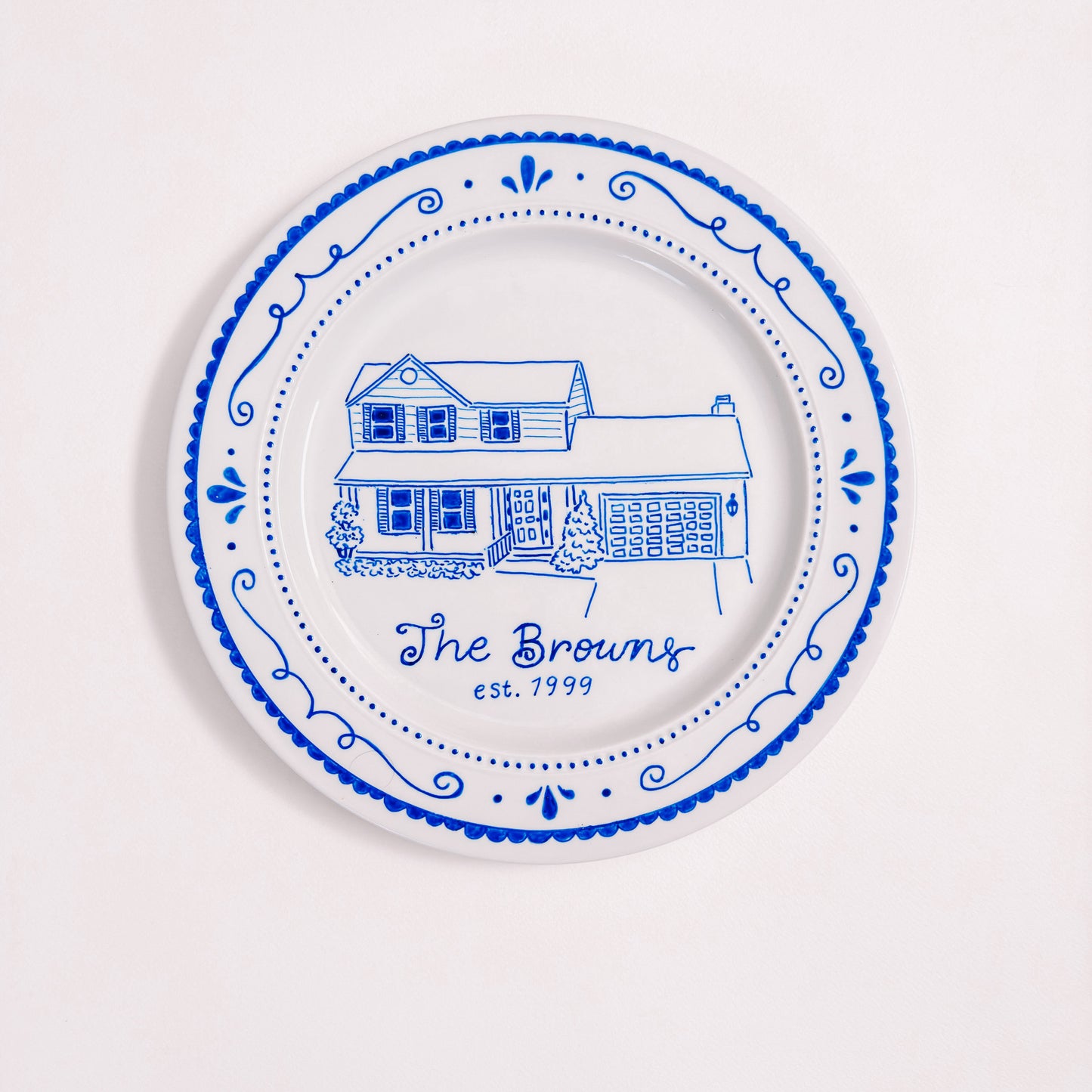 Hand-Painted Custom Ceramic Plate