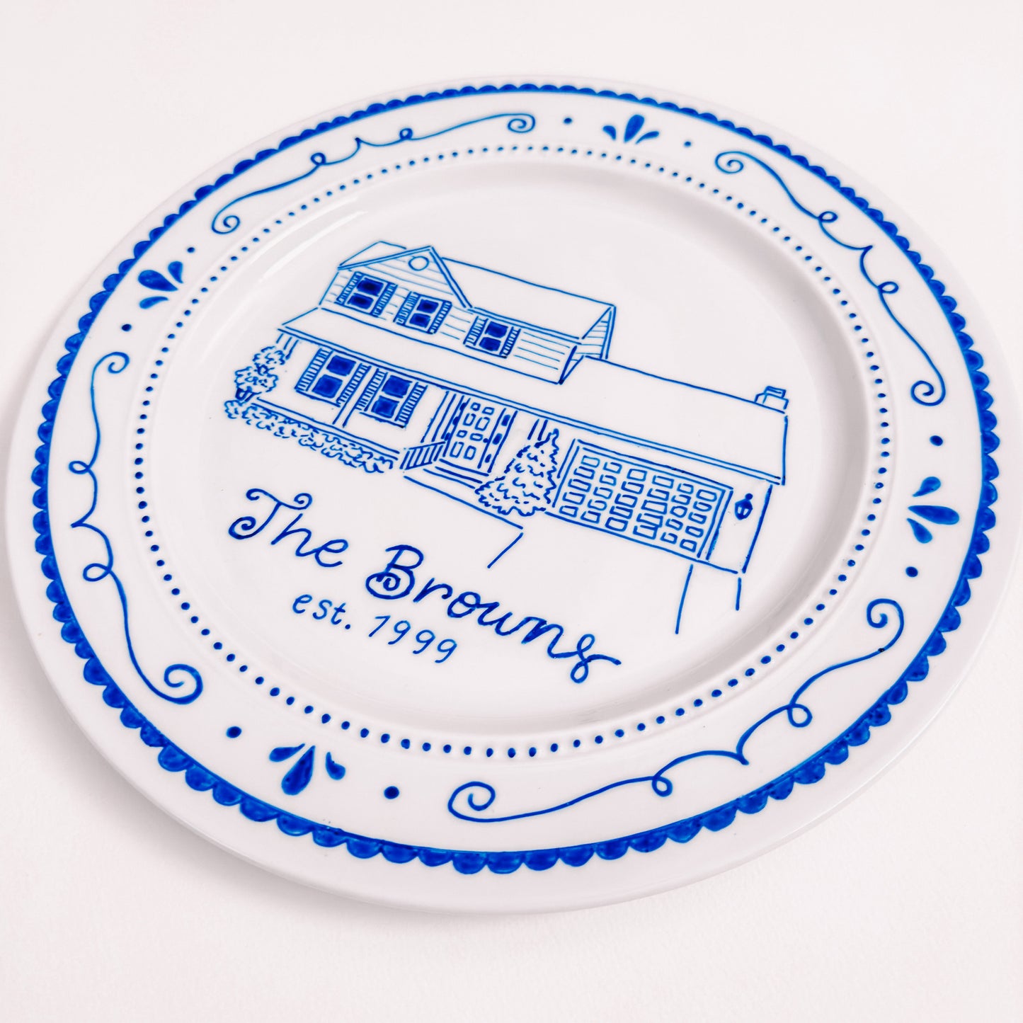 Hand-Painted Custom Ceramic Plate