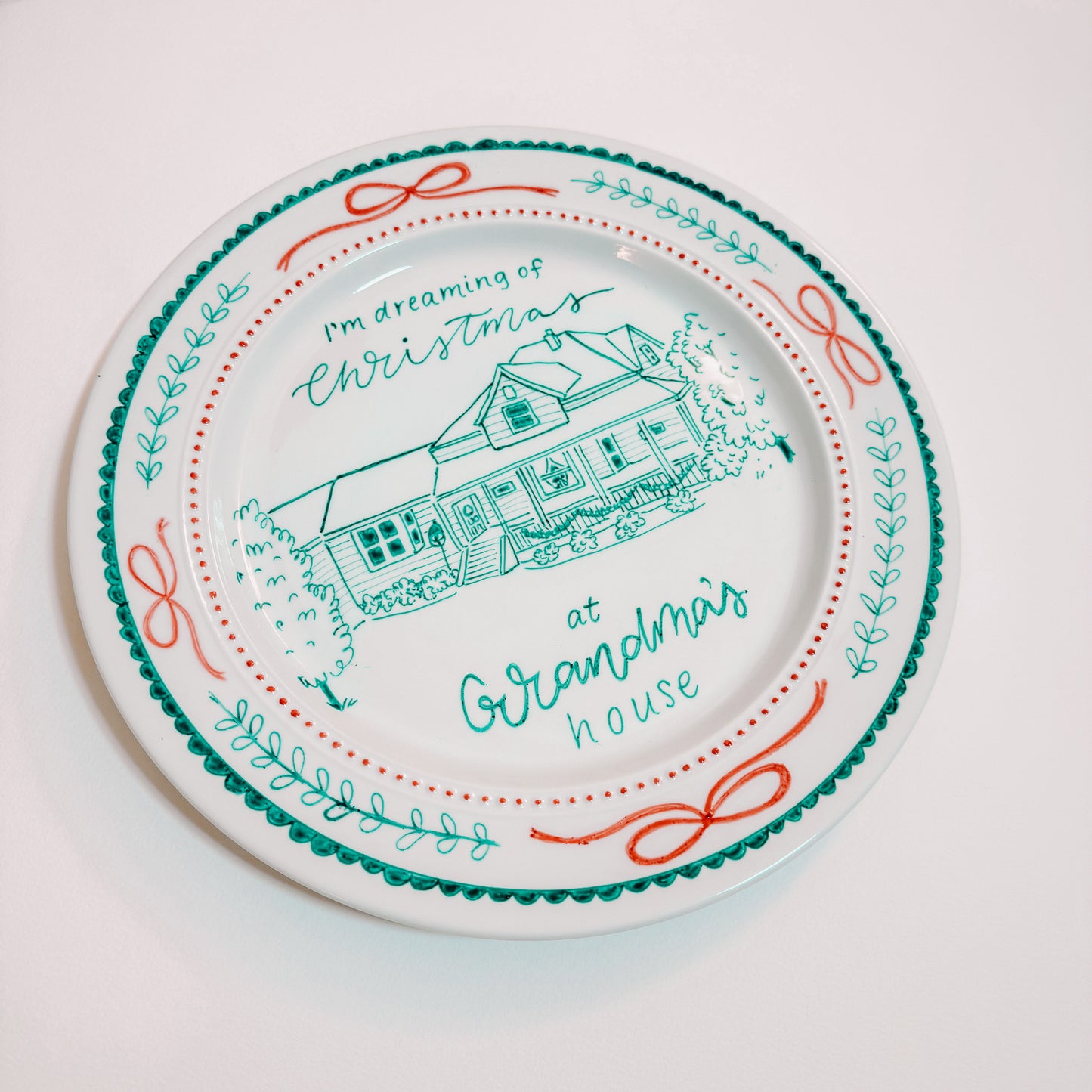Hand-Painted Custom Ceramic Plate