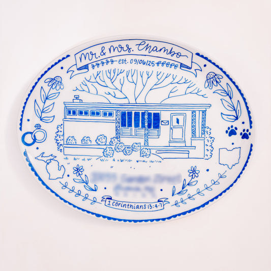 Hand-Painted Custom Ceramic Plate
