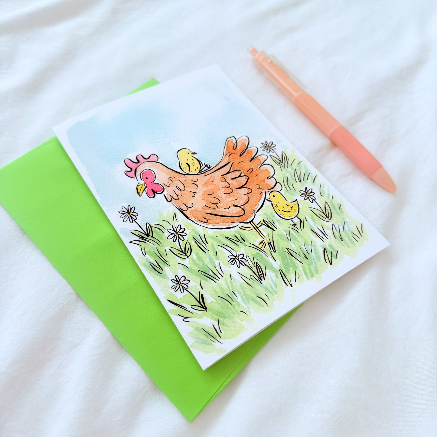 "Spring Chickens" 5x7 BLANK Greeting Card / Fine Art Print