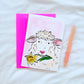 "Daffodil Sheep" 5x7 BLANK Greeting Card / Fine Art Print