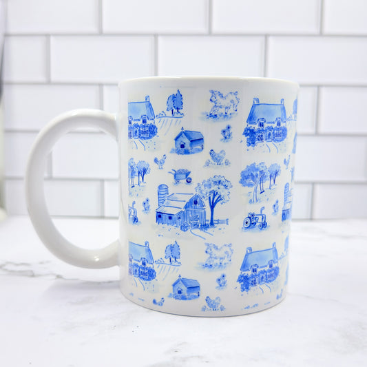 "Farm Life" White Ceramic Mug