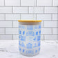 "Détroit" 16oz Frosted Glass Cup w/ Bamboo Lid & Glass Straw