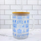"Détroit" 16oz Frosted Glass Cup w/ Bamboo Lid & Glass Straw