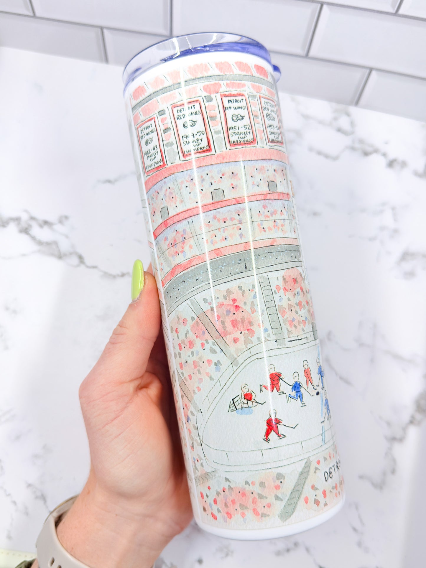 "Red Wings at LCA" 20z Metal Skinny Tumbler w/ Metal Straw