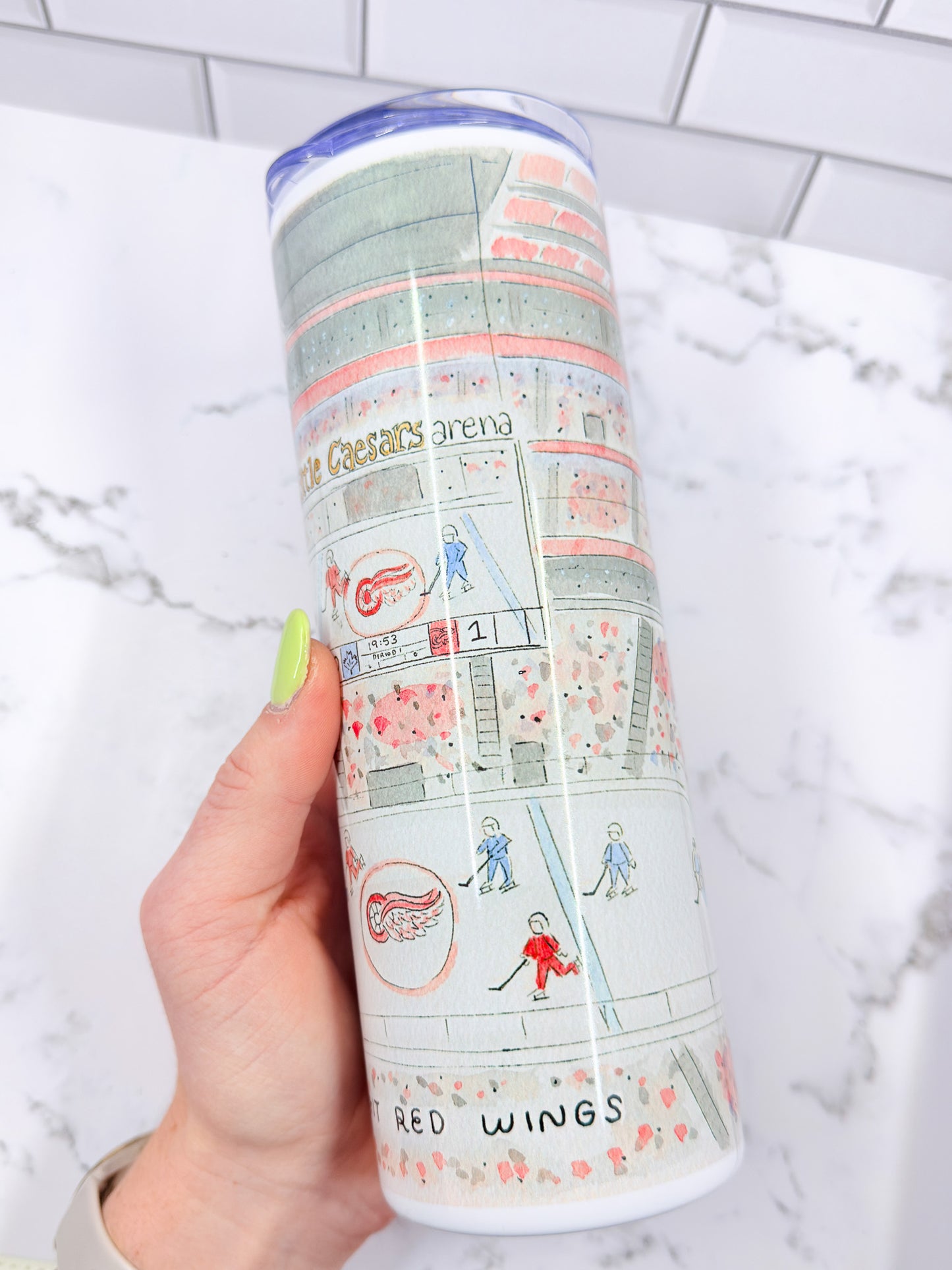 "Red Wings at LCA" 20z Metal Skinny Tumbler w/ Metal Straw