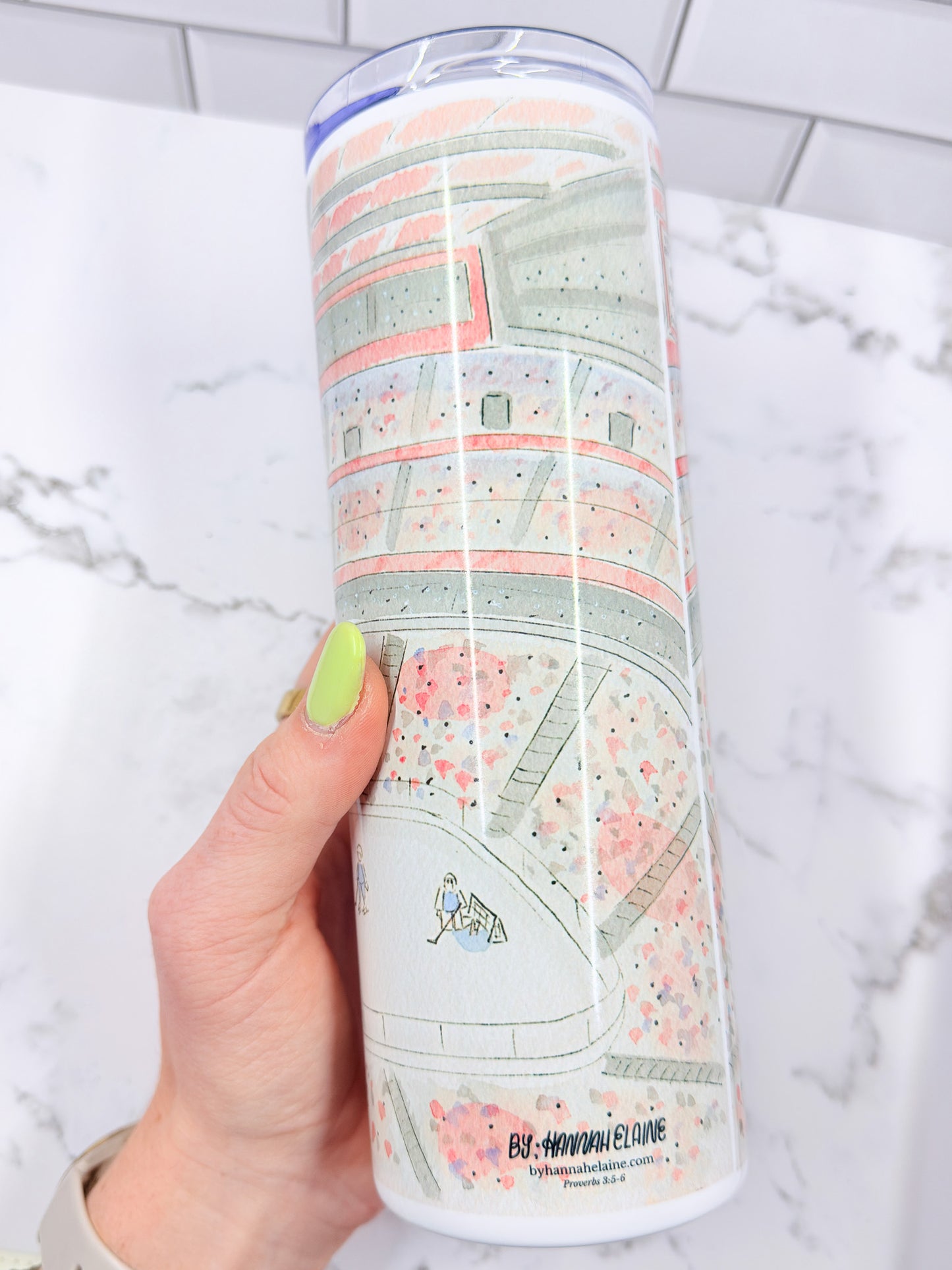 "Red Wings at LCA" 20z Metal Skinny Tumbler w/ Metal Straw