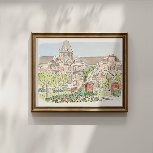 "Old Main" Blank Greeting Card & Fine Art Print